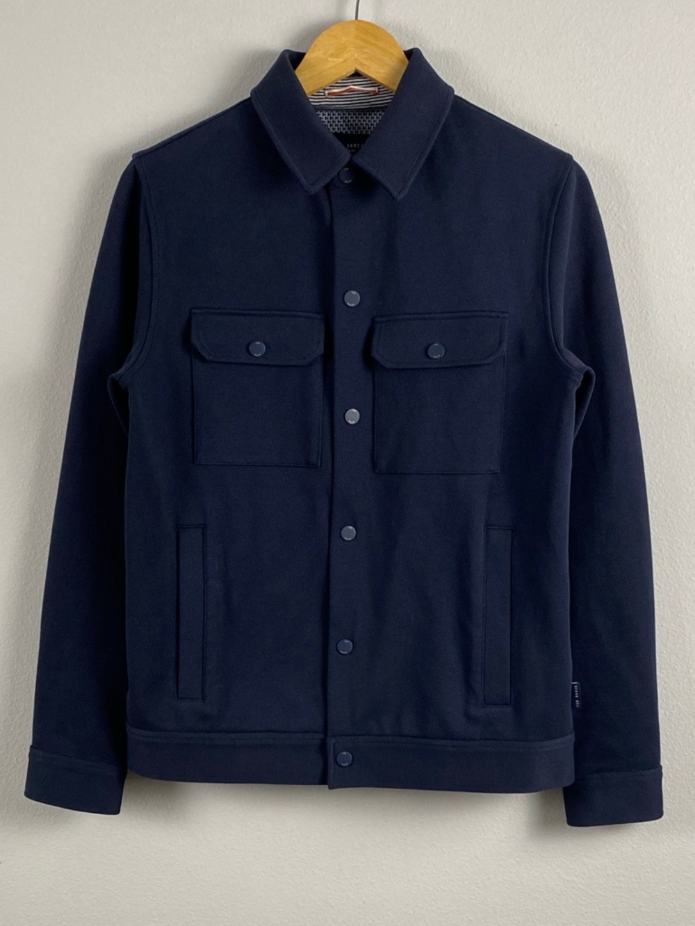 Ted Baker London Dantee Twill Textured Long Sleeve Shirt Jacket | Snap Buttons